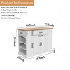 46 Inch Multi-Storage Rolling Kitchen Island With Rubberwood Tabletop, Large Farmhouse Kitchen Cart  White - 4 of 4