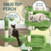 SEVOBAL Pet Tower 36in Cat Tree with Leaves, Multi-level Cat Tower with Cat Scratching Post, Cozy Cat Condo, Dangling Ball, Green, 11.8"*11.8"*30.7" - 4 of 4