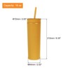 Unique Bargains Skinny Tumbler with Lids and Straws 16 OZ - 2 of 4