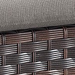 gray cushion/brown wicker