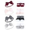 Hudson Baby Infant Girl 16Pc Headband and Socks Set, Classic Neutrals Houndstooth Burgundy, One Size - 3 of 3