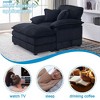 NicBex 56.3 Inch Modern Corduroy Single Sofa with 2 Toss Pillows and A Ottoman, Comfy Sofa- Deep Seat Couch for Living Room - 4 of 4