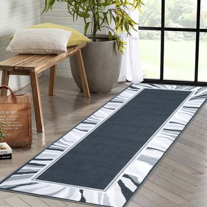 Modern Low Pile Area Rug | Ultra-Thin Machine Washable Rug with Non-Slip Back | Stain Resistant, Non-Shedding & Pet Safe Bordered for Home - 1 of 4