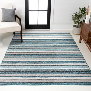 Magnolia Beach Strie' Striped Area Rug - JONATHAN Y - 1 of 4