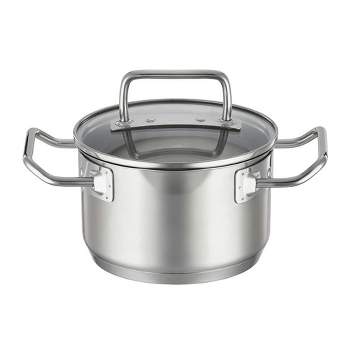 Rosle EXPERTISO Stainless Steel High Casserole Pot with Glass Lid (6.3 Inch)