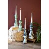 Wooden Taper Candle Holders – Blue Finish – Set of Two by Kalalou - 4 of 4