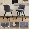 Modern Velvet Accent Chair, Soft Upholstered Armless Living Room Chair with Wooden Legs, Comfy for Living Room, Makeup, Office, Bedroom - 3 of 4