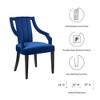 Modway Virtue Dining Chairs Navy – Set of 2 Performance Velvet Upholstered Side Chairs with Gold Tapered Legs, Glam Dining Room Accent - 2 of 4