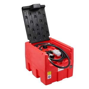 VEVOR Portable Diesel & Gasoline Tank, 48 Gallon, 10.6GPM Flow Rate, Diesel Fuel Tank with 12V Electric Transfer Pump, 13.1ft Hose, Red - 1 of 4