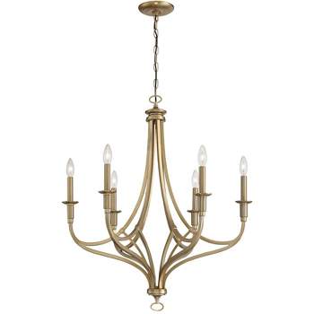 Minka Lavery Brushed Honey Gold Chandelier 28" Wide Modern 6-Light Fixture for Dining Room House Foyer Kitchen Entryway Bedroom