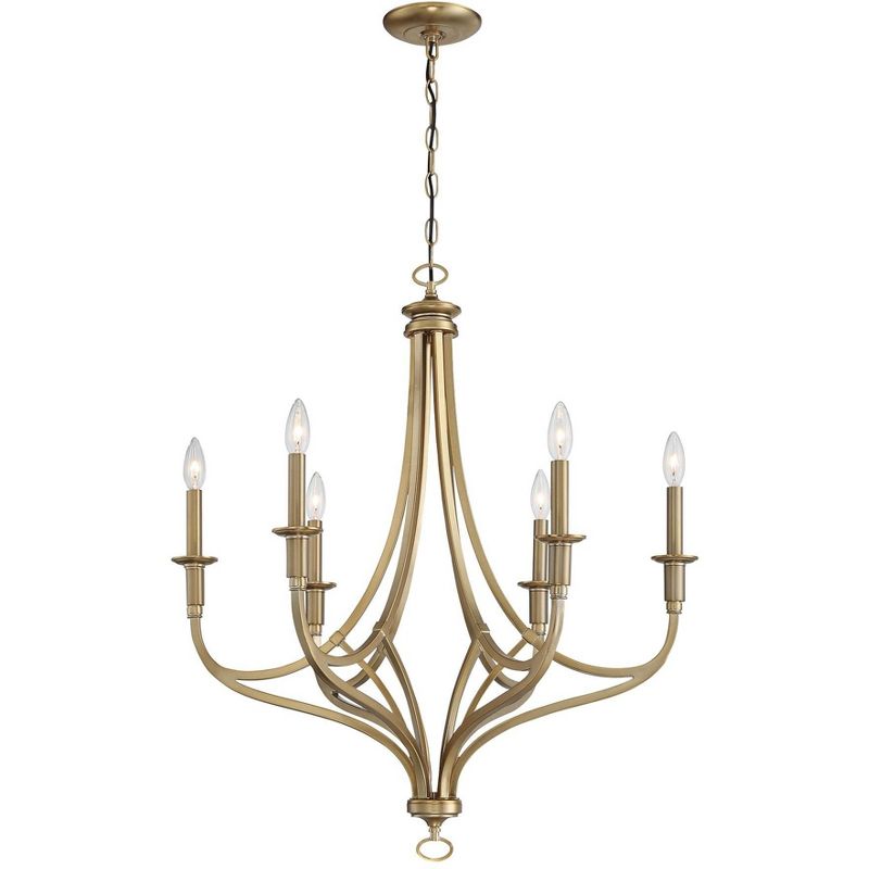 Minka Lavery Brushed Honey Gold Chandelier 28" Wide Modern 6-Light Fixture for Dining Room House Foyer Kitchen Entryway Bedroom, 1 of 4