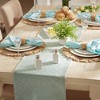 Design Imports  Diamond Jacquard Fringe Table Runner, Aqua, 15X72" - 4 of 4