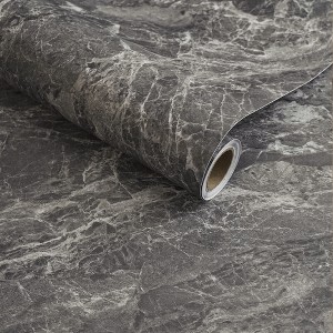 Textured Grey Peel and Stick Wallpaper Roll Self-Adhesive Matte Marble Contact Paper Wrap Vinyl (Cover 36 sq. ft.) - 1 of 4