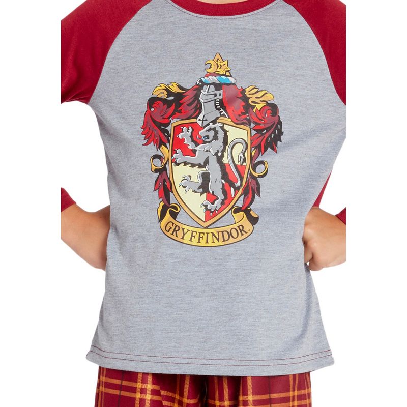 Harry Potter Boys' Raglan Shirt And Plaid Pajama Pants Set, 3 of 4