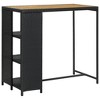 vidaXL Bar Table Black PE rattan, steel, solid acacia wood Counter Height - 2 of 4