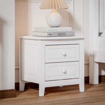 Retro Nightstand with 2 Drawers, Bedside Table with Classic Design-ModernLuxe
