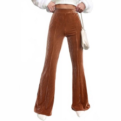 Women's Corduroy/velvet High Waist Flare Pants - Pretty Bash
