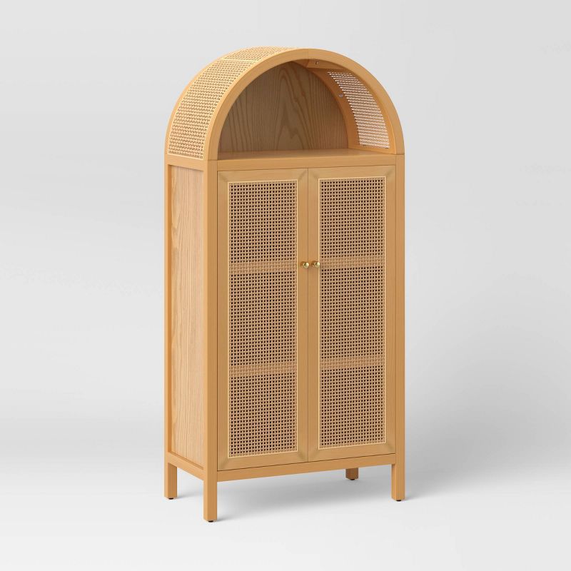 Woven Arched Wood Cabinet - Threshold™, 1 of 16