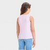 Girls' Minnie Mouse Ribbed Ruffle Hem Tank Top - Light Pink - 3 of 4