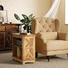 Tribesigns End Table, Wooden Side Table with Dual Shelves & X-Design Accents, Tall Nightstand for Living Room, Bedroom, Office - 4 of 4