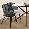 5-Piece Dining Set for 4, Glass Round Dining Table Set with 4 Rattan Backrest Dining Chair, Apartment Dining Room Furniture - Maison Boucle - 2 of 4