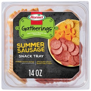 Hormel Gatherings Summer Sausage and Cheese Snack Tray - 14oz - 1 of 4
