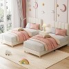 Twin/Twin XL Size Bed Frame, Boucle Upholstered Platform Bed with Wave Headboard, Kids/Girls/Boys, Low Profile, Wooden Slats, No Box Spring Needed - 4 of 4
