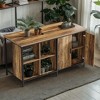 Hommoo 63" Counter-Height Bar Cabinet, 2-Tier Pub Table with Storage Shelves - 2 of 4