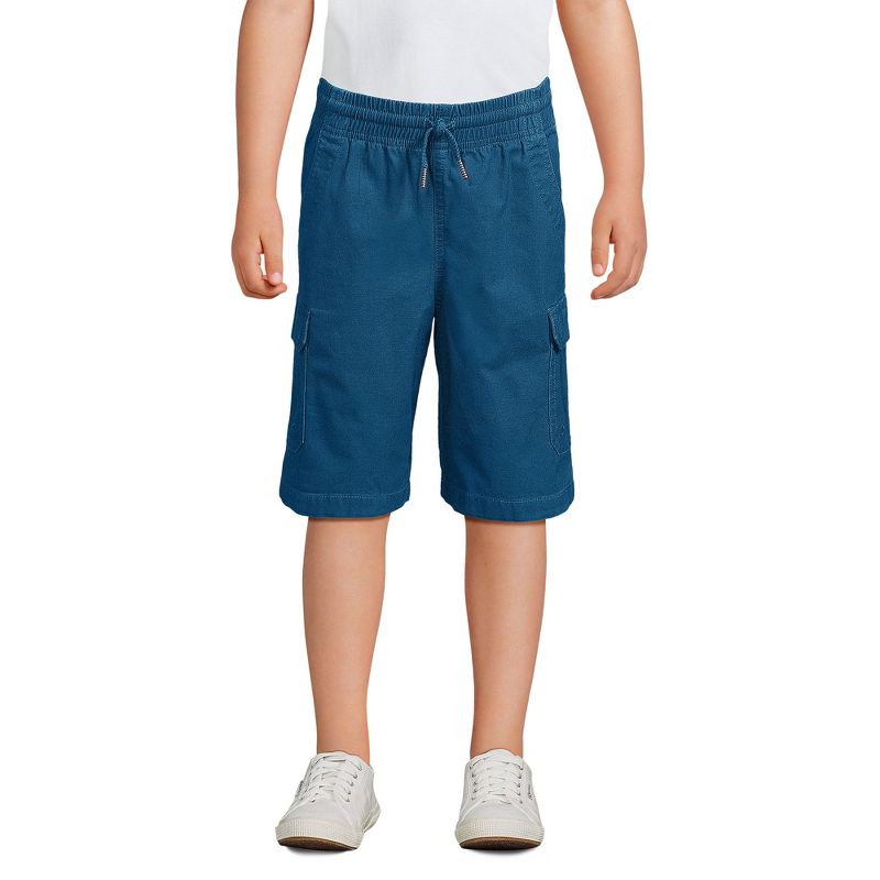 Lands' End Kids Stretch Canvas Utility Cargo Shorts, 3 of 4