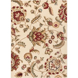 Well Woven Grand Garden Floral Oriental Modern Formal Traditional Transitional Soft Ivory Area Rug - 1 of 4