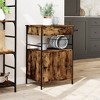 vidaXL Kitchen Trolley Smoked Oak 22 in.x16.9 in.x35.2 in. Engineered Wood - 3 of 4