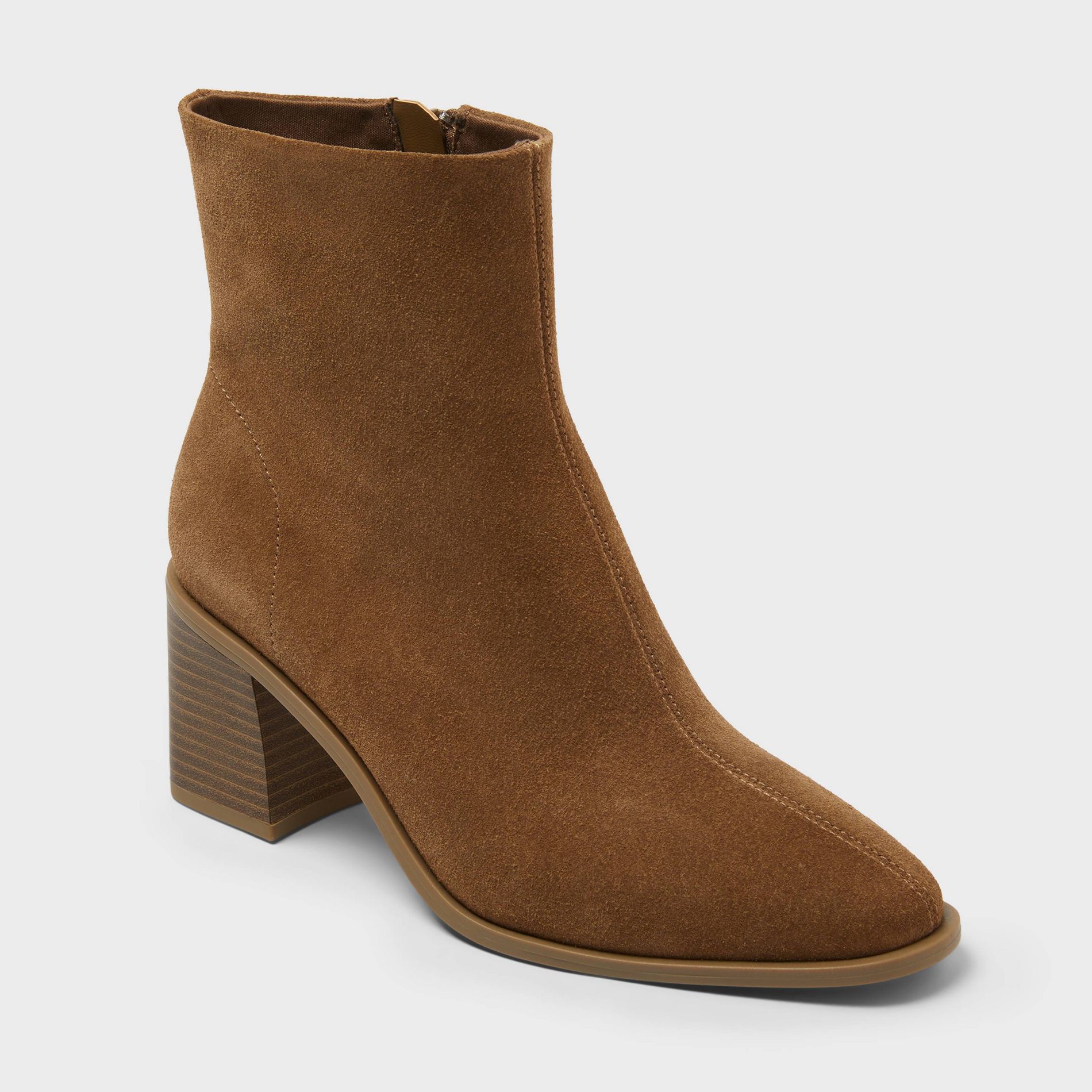Women's Genuine Suede Stephanie Ankle Boots - Universal Thread™ Cognac 9