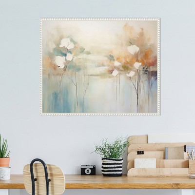 Strength of Delight Abstract Pastel Canvas Wall Art with White Frame