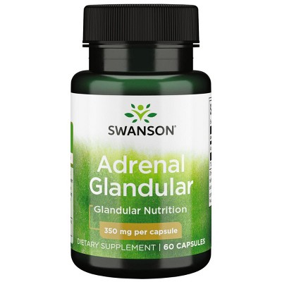 Swanson Adrenal Glandular 350 mg 60 Capsules.