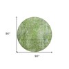 Olive Green And Artichoke Green Abstract Washable Indoor Outdoor Area Rug - 3 of 4
