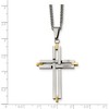 Chisel Stainless Steel Polished Yellow IP-plated Cross Pendant on a 22" Curb Chain Necklace - 4 of 4