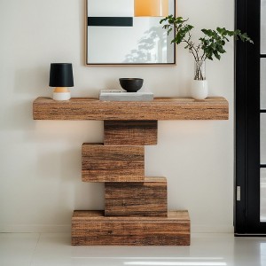 Hommoo 42.5-Inch Narrow Wood Farmhouse Console Table Rustic Brown - 1 of 4