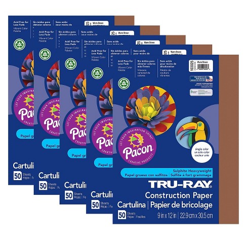 Pacon Tru-Ray Construction Paper, 76 lbs., 9 x 12, Dark Brown, 50