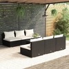 vidaXL Garden Lounge Set Black PE rattan, powder-coated steel, fabric, glass - 2 of 4