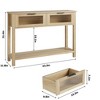 Farmhouse Console Table with 2 Glass Drawers & Shelf - 3 of 4