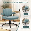 QingMoon Criss Cross Office Chair, Fabric Desk Chair, Modern Style Swivel Computer Chair with Adjustable Wide Armrests for Home Office - 3 of 4