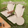 SKONYON Folding Lounge Chair  3-Position Adjustable Recline Camping Chair with Wood-Grain Armrests - 4 of 4