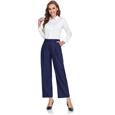 Women's High Waisted Pants Wear to Work Casual Sport Wide Leg Trousers for Women
