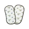 Bacati - Happy Monkeys Blue/Green Muslin 4 pc set of Bibs & Burp Cloths Set - 3 of 4