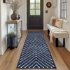 Modern Geometric Area Rug Farmhouse Stripe Area Rug Living Room Stain Resistant Non-Slip Carpet for Bedroom Dining Room - 2 of 4