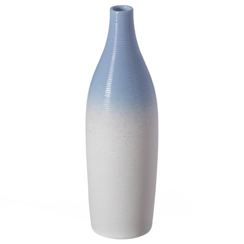 Modern Decorative Ceramic Table Vase Ripped Design Bottle Shape Flower Holder, 3 of 6
