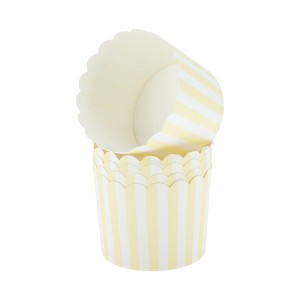 Unique Bargains Medium Thin Stripe Disposable Baking Cups Wood Pulp Paper PE Coating 2.76"x2.17" 50 Pcs - 1 of 4