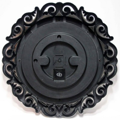 Elegant 24" Round Weathered Antique Silver Wall Mirror