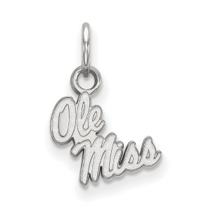 Black Bow Jewelry 14k White Gold Mississippi Rebels NCAA Extra Small Pendant - 1 of 2