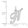 Black Bow Jewelry 14k White Gold Ella Collection Small Fancy Script Initial Pendant A-W - 4 of 4